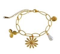 Lilinzhi Colgante de aleación de moda con diseño de flor y corazón distintivos para creadores de tendencias, talla única, como se describe