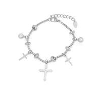 Lilinzhi Colgante de cruz ajustable, elegante color dorado o acero con diamantes de imitación brillantes incrustados, joyería de reunión social, talla única, como se describe