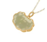 Lilinzhi Colgante de longevidad chapado en plata y oro, accesorio hecho a mano, amuleto chino tradicional para mujer, broche de collar, talla única, como se describe, como se describe