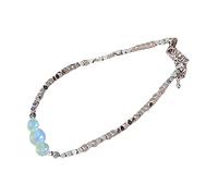 Lilinzhi Colgantes de corazón con cuentas de perlas de plata, cadena de mano de moda Y2K, joyería para mujer, elegante cadena de hueso de serpiente, joyería de perlas, talla única, como se describe