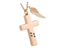 Lilinzhi Collar con colgante conmemorativo para mascotas, medallón de metal inoxidable con caja de almacenamiento para cenizas y perros, gatos, urna conmemorativa