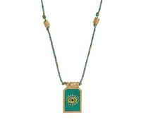 Lilinzhi Collar con colgante de tarjeta de tarot chapado en oro, elegante collar con colgante de tarjeta de tarot, adorno único para el cuello para mujer