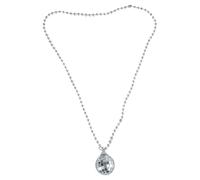 Lilinzhi Collar de cadena larga con colgante de discoteca dorado/plateado, cadena para el cuello, maquillaje, graduación, disfraces, joyería