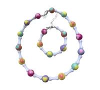 Lilinzhi Collar de cuentas de hueso y corazón de moda, con textura adecuada para el uso diario y ocasiones especiales, elegante collar con colgante