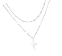 Lilinzhi Collar único con colgante de cadena de metal con textura de moda para mujer y hombre religioso, talla única, como se describe, como se describe