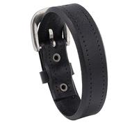 Lilinzhi Correa de cuero hecha a mano con cuentas de muñeca, joyería elegante con textura, regalo para mujer, uso diario, rock, talla única, como se describe