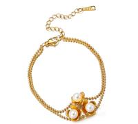 Lilinzhi Delicadas perlas de flores con longitud ajustable para un ajuste cómodo, portátil para mujeres de moda, accesorio de muñeca ajustable, talla única, como se describe