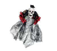 Lilinzhi Diadema de tela de araña de encaje punk con diseño de rosas de esqueleto de resina para fiestas de disfraces de Halloween y eventos temáticos, diademas de telaraña de resina para Halloween