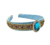 Lilinzhi - Diademas de Jasmine para niñas con gran cristal, tocado árabe, diadema de princesa para el cabello, accesorios para el pelo