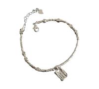 Lilinzhi Elegante cadena de mano irregular de moda con dije de corazón, accesorio de joyería para suministros casuales o de fiesta, cadena de mano única, talla única, como se describe