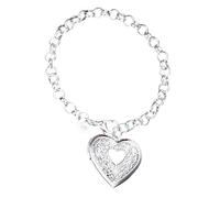 Lilinzhi Elegante colgante de marco de corazón a la moda para fiestas, bodas, joyería de muñeca adecuado para mujeres, a juego con varios atuendos, colgante en forma de corazón