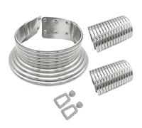 Lilinzhi Elegante juego de collar dorado inspirado en la tribu de cuello largo que establece tendencia, gargantilla étnica y colgante de oreja para los amantes de la moda