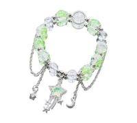 Lilinzhi Estrella y luna de moda con cuentas de cristal agrietadas únicas, elegante cadena de mano, accesorios de moda, patrones únicos de cuentas, talla única, como se describe