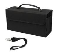 Lilinzhi Estuche para 120 marcadores organizadores multifuncionales con cremallera, bolsa de transporte con diseño de correa para el hombro, negro, Gran capacidad