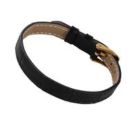 Lilinzhi Joyería de acero inoxidable con cierre de correa de piel auténtica para pieles sensibles, accesorio de muñeca de cuero casual de negocios, talla única, como se describe