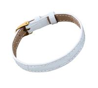 Lilinzhi Joyería de acero inoxidable con cierre de correa de piel auténtica para pieles sensibles, accesorio de muñeca de cuero casual de negocios, talla única, como se describe