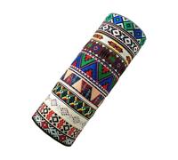 Lilinzhi Juego de 10 pulseras tejidas multicolor de la amistad, bohemias, hechas a mano, pulseras trenzadas con patrones coloridos, adornos para viajes, talla única, como se describe