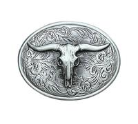 Lilinzhi Longhorn Bull Western - Hebilla de cinturón de metal con cabeza de toro, hebilla de cinturón de repuesto para cintura, B, talla única