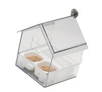 Lilinzhi No se dispersa jaula colgante montable para alimentos, contenedor de alimentación extraíble, diseño resistente a salpicaduras, no se derrama