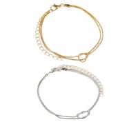 Lilinzhi Paquete de 2 elegantes nudos de pareja, ajustables, cadena de textura de aleación para cualquier ocasión