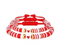 Lilinzhi Paquete de 2 pulseras trenzadas elásticas de la amistad para mujer, joyería de arcilla suave, ajustable, accesorios flexibles trenzados para muñeca, talla única, como se describe