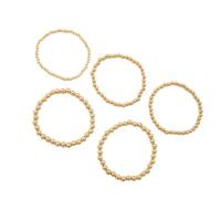 Lilinzhi Paquete de 5 pulseras de cadena de aleación brillante ajustables apilables para mujer, accesorios de boda y uso diario, pulseras apilables de metal hipoalergénicas, talla única, como se