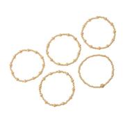Lilinzhi Paquete de 5 pulseras de cadena de aleación brillante ajustables apilables para mujer, accesorios de boda y uso diario, pulseras apilables de metal hipoalergénicas, talla única, como se
