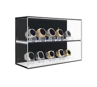 Lilinzhi Soporte de exhibición de acrílico para anillos deportivos de pared, 10 capacidades, inastillable, a prueba de polvo, para anillos de campeonato, caja de campeonato de béisbol transparente