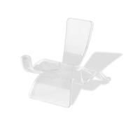 Lilinzhi Soporte de joyería de metal acrílico transparente con base de cristal mineral en bruto, adorno de roca, 75mmx60mm, como se describe