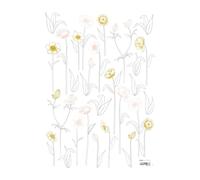 Lilipinso Wandsticker A3 Blüten mit Stiel rosa grau ocker