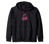 Lilith The Queen/Corona Rosa y Nombre para Mujer Llamada Lilith Sudadera con Capucha