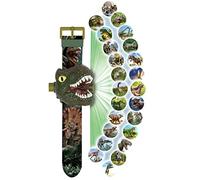 LiLiTok Niños 3D Mini Proyector Dinosaurio Reloj Juguete, 24 Patrones Creativo Reloj Luminoso Dinosaurio Reloj de Proyección Flip Reloj Electrónico Juguete Educativo Regalo para Niños 3 4 5 6 Años