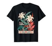 Lilium Candidum Gothic Dark Academia Green Witch Cottagecore Camiseta gráfica económica, Hombre, Negro, S