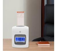 LILIXINGSH Máquina Fichar de Asistencia, Máquina De Reloj De Tiempo De hasta 50 Empleados, Pantalla LCD, Alerta De Timbre, Reloj De Tiempo De Asistencia De Empleado con 50 Tarjetas