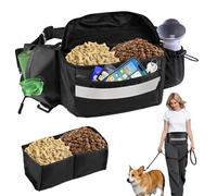 LILIYYA Bolsa de Golosinas para Perros con Bolsa Interna Extraíble Bolsas Premios Perro Adiestramiento Pequeña Ajustable Cinturon Running con Distribuidor de Bolsas de Excremento, Banda Reflectante