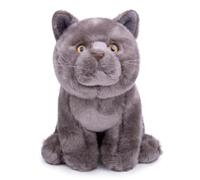 lilizzhoumax Gato de Pelo Corto Gris Peluche 28cm/11” Lindas muñecas de Relleno de roedores, Lindo Gato Peluche Suave Relleno Juguetes De Animales Salvajes, Regalo para Amigos Y Niños