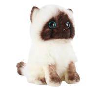 lilizzhoumax Gato Siames Peluche 23cm/9” Lindas muñecas de Relleno de roedores, Lindo Gato Siames Peluche Suave Relleno Juguetes De Animales Salvajes, Regalo para Amigos Y Niños