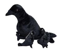 lilizzhoumax Juguete de Peluche de Cuervo con 3 carpinchos pequeños, Juego de Cremalleras de Peluche de Cuervo Suave de 4 Piezas, Lindo Cuervo Peluche Almohada Regalo para Amigos Y Niños