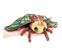 lilizzhoumax Llavero Polilla Luna Española de Peluche, Mariposa Isabelina Verde Realista y Suave con Cinta Textil, 18 cm, Adorno para Mochila y Colección