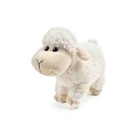 lilizzhoumax Oveja de peluche de cordero de 18 cm, soporte realista, lindo peluche de oveja, súper suave, decoración del hogar, regalo para niños y niñas, blanco, Halloween, Navidad