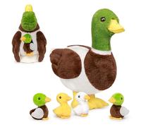 lilizzhoumax Peluche de Pato Verde 31cm/12” Pato 4 pcs Lindas muñecas de Relleno de roedores Peluche de Pato Suave Relleno Juguetes De Animales Salvajes Regalo para Amigos Y Niños muñeco