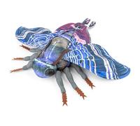 lilizzhoumax Polilla Azul de Peluche 27 cm, Insecto Realista con Ocelos y Alas Decoradas, Muñeco Suave para Amantes de la Naturaleza
