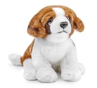 Lilizzhoumax San Bernardo Peluche de 11 pulgadas, Animal de peluche de Simulado Kawaii Realista Perro Juguete de Peluche para Animales Salvajes, Regalo para Amigos y Niños