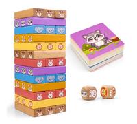 Lilli&Luki® Torre tambaleante [ madera] Juego de apilamiento a partir de 3 años - Torre de madera para niños - Torre Juego de madera a partir de 3 años - Clásico juego de habilidad para familia