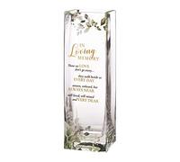 Lillian Rose CA845 - Florero conmemorativo con temática botánica con versículo de condolencias, Vidrio, Multicolor, 3.15 x 3.15 x 9.75 Pulgadas