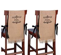 Lillian Rose Rustic Burlap Chair Covers Decor (WF565 MM) Mr. and Mrs. Fundas para sillas de arpillera, 40 x 12 Pulgadas, Tela, Multicolor, 101.6 x 30.48 x 2.54 cm