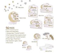 Lillian Rose Twinkle Little Star - Juego de decoración para baby shower, color dorado