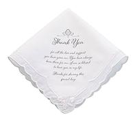 Lillian Rose Women's Thank You Wedding Gift Keepsake Hankie, 6.5""" (HA180 WT) Pañuelo de Agradecimiento para Mujer, 16,5 cm, Tela, Plateado, 16.509999999999998 x 16.509999999999998 x 1.27 cm