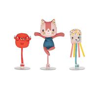 Lilliputiens - 3 Personajes flotantes para el baño - con Ventosa - Jeanne la Gata y Sus Amigos - Juguetes flotantes para el baño: estimulación y Juego en el Agua - Multicolor - A Partir de 3 Meses