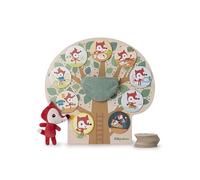 LILLIPUTIENS, Alice Cuento Mi Día, Árbol Magnético de Madera, Desde 2 Años | Árbol Magnético con Hamaca de Tela, Zorro Extraíble y 19 Tarjetas Magnéticas para Contar el Día